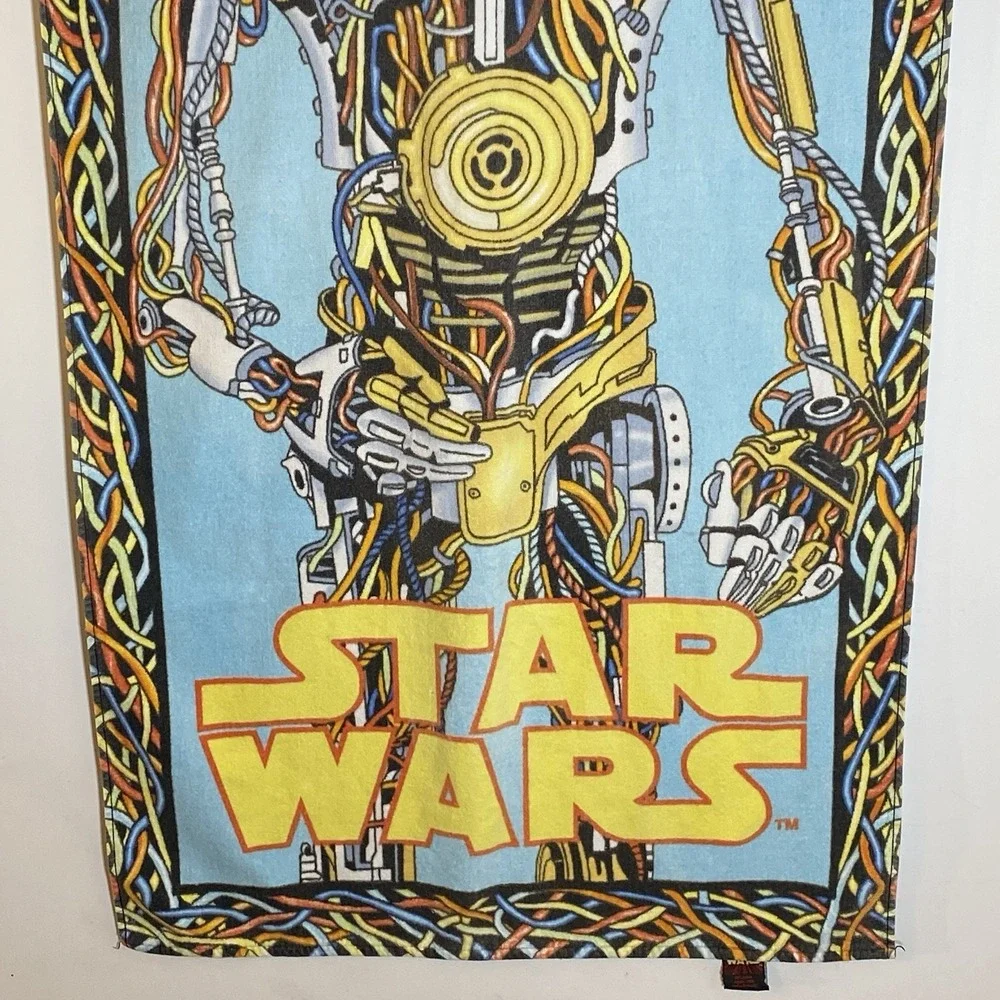 Vintage C-3PO Star Wars Beach Towel 100% Cotton Lucas Film Robot Pre Covered